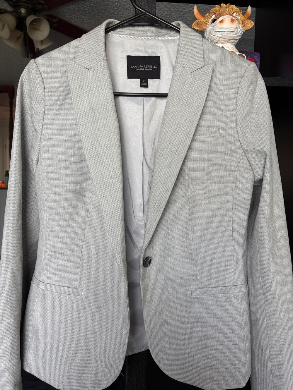 Banana Republic Light Gray Single-Button Men's Blazer